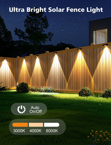 VOLISUN Dusk scene demonstrates 8-pack coverage with bright, efficient solar-powered lighting.