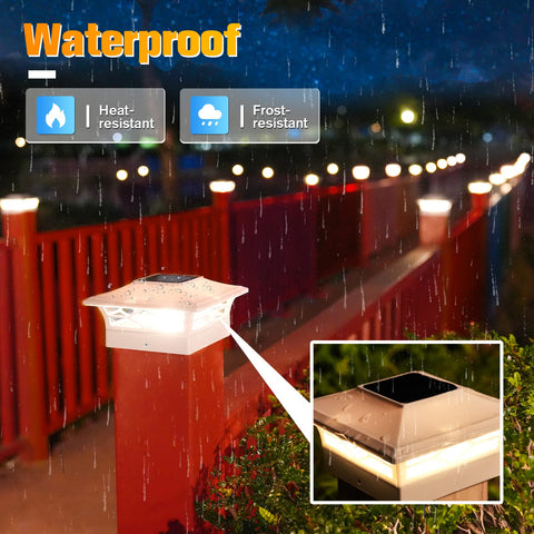 VOLISUN solar post cap light fits 4x4 or 6x6 wooden and vinyl posts