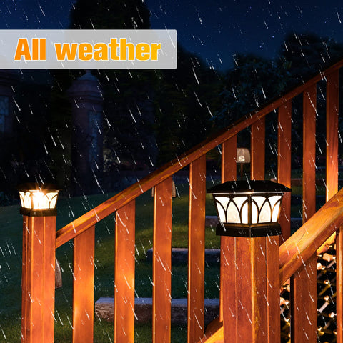 VOLISUN solar fence post cap lights brighten fences, decks, and mailboxes.