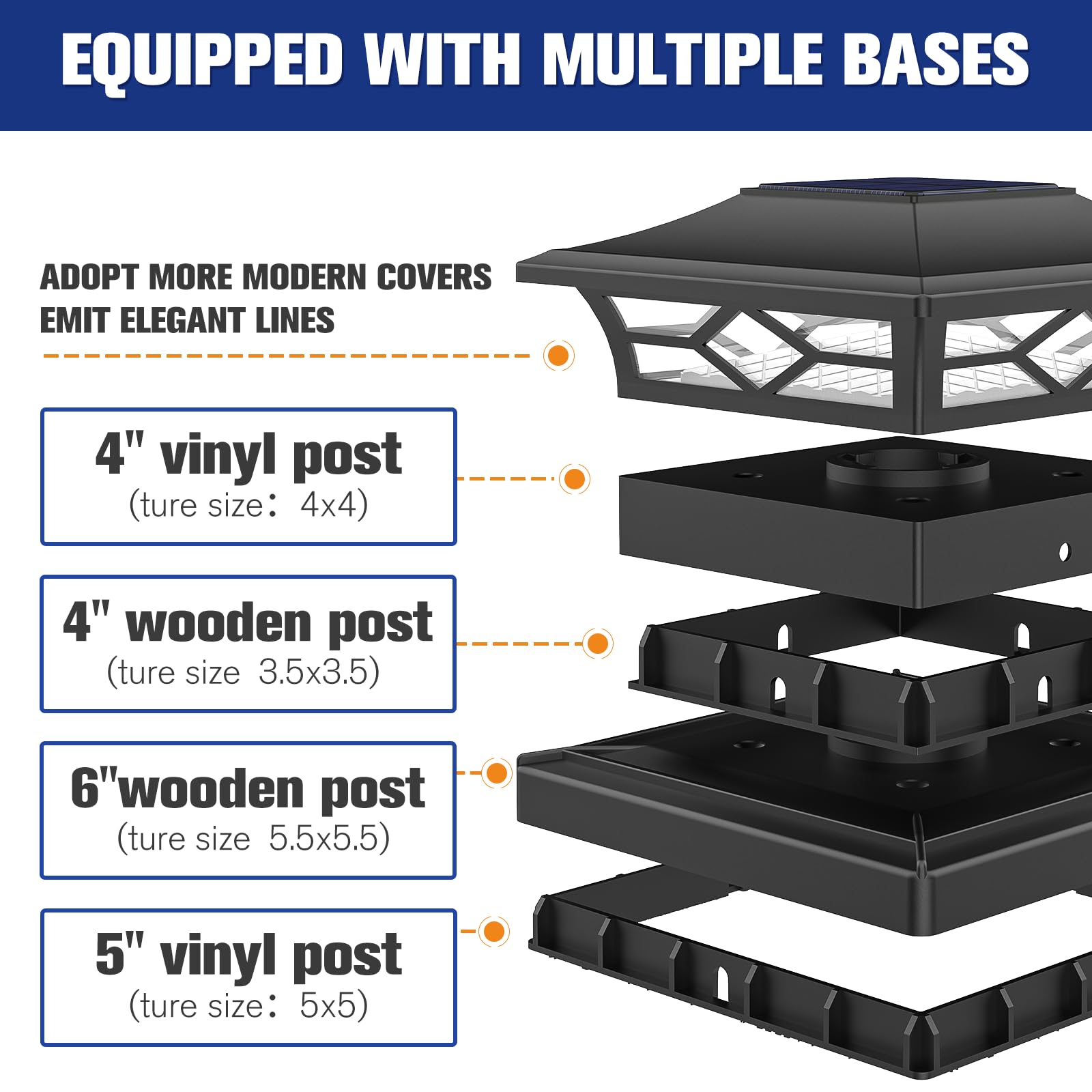 VOLISUN IP44 weatherproof post caps withstand rain and sun.