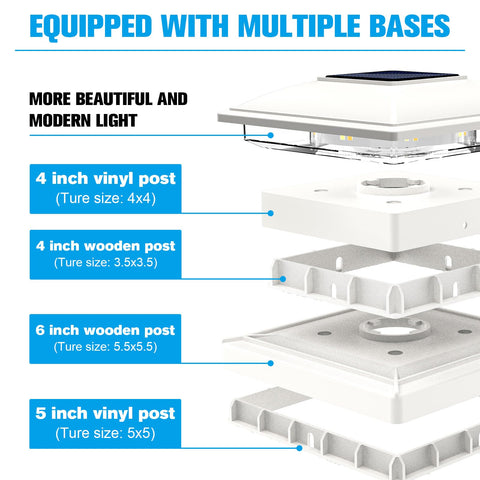 VOLISUN two-color setting post cap light illuminating a deck with warm white glow.