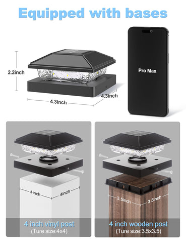 Volisun warm white glow from the solar post-cap light creates inviting deck ambiance.