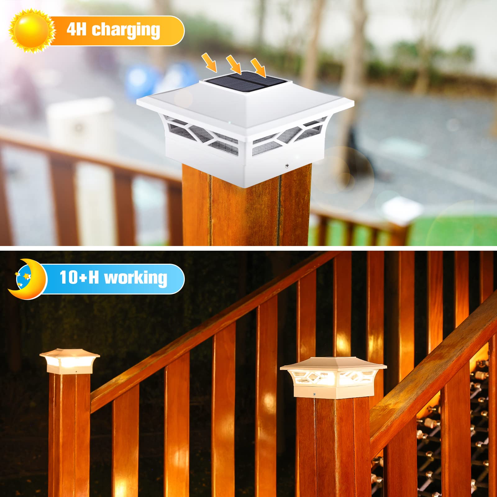 VOLISUN post cap lights IP44 weatherproof design protects against rain and sun