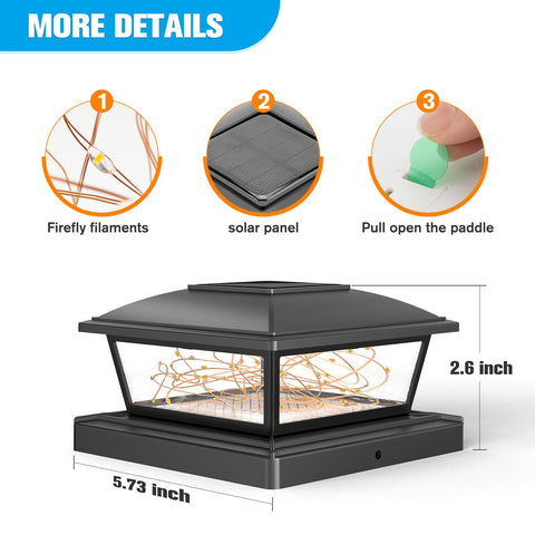VOLISUN IP64 waterproof solar post cap lights withstand rain and sun