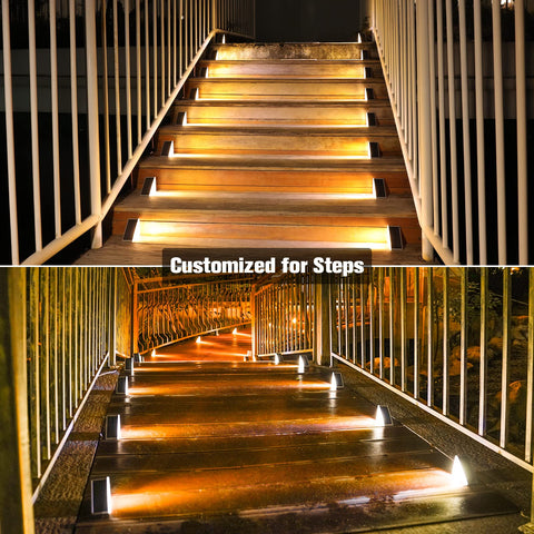 VOLISUN solar stair light nighttime illumination creates warm outdoor ambience