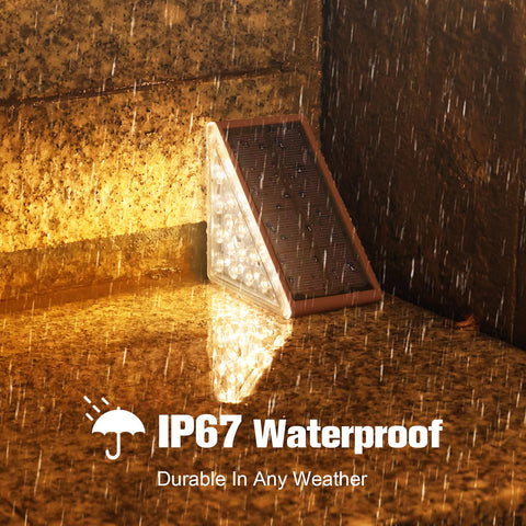 VOLISUN brown solar step light at night provides clear steps and ambience.