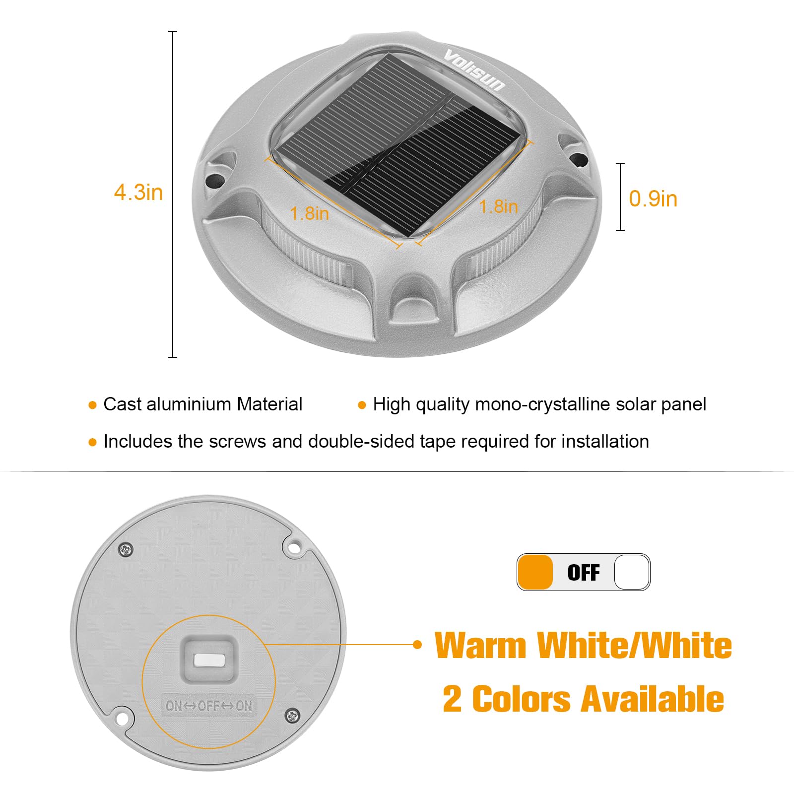 VOLISUN twelve-led beads emit bright steady illumination