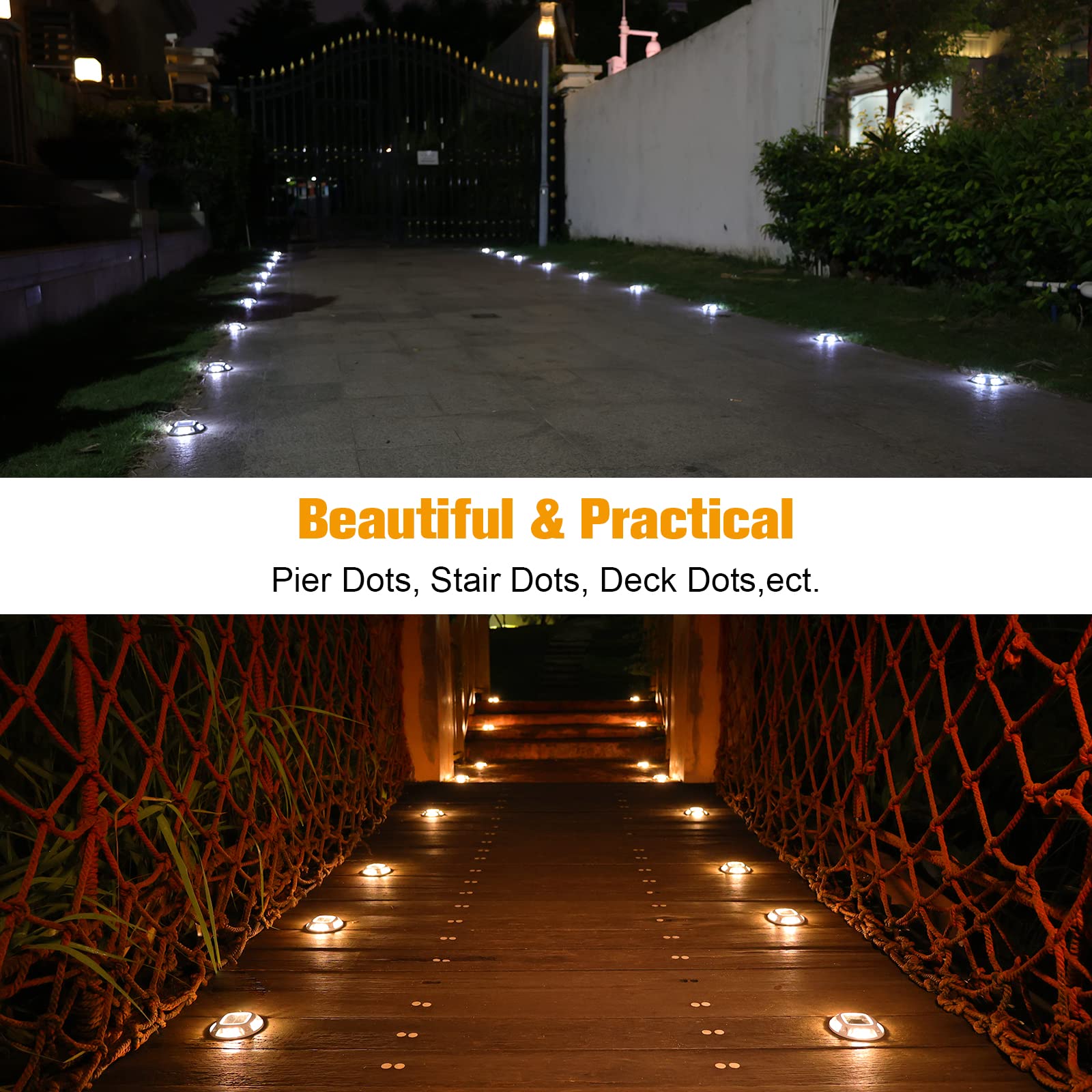VOLISUN twelve-pack solar lights for driveway and dock