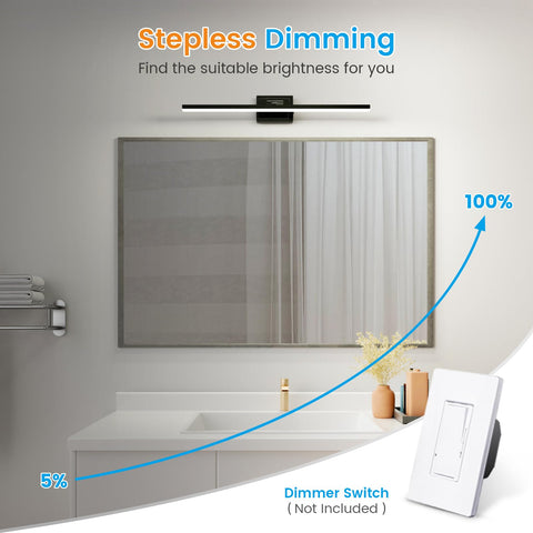 VOLISUN vanity light with durable metal back panel and white acrylic diffuser.