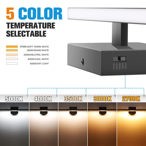 Volisun vanity light with 5CCT side-slide close-up offering adaptable mood lighting.