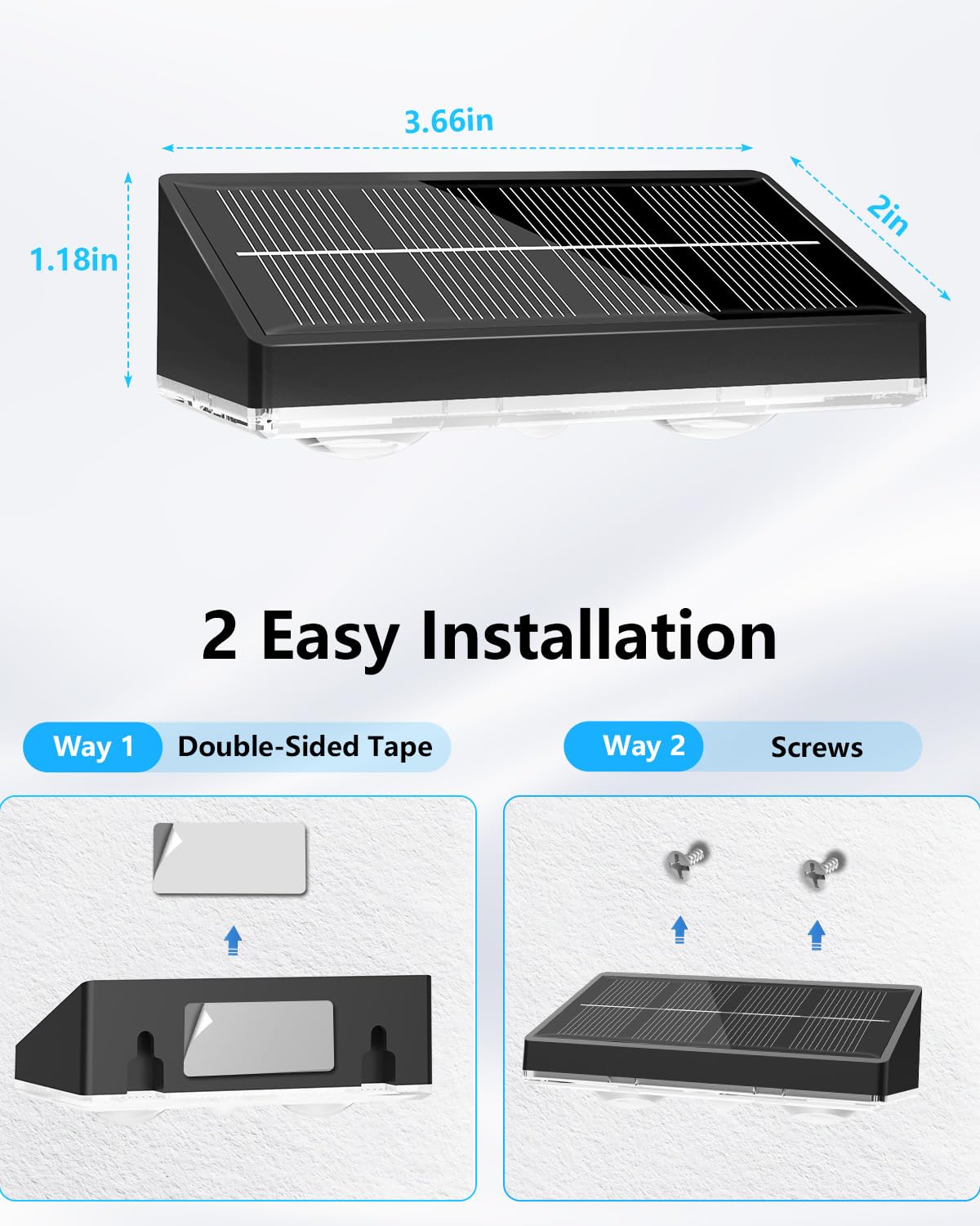 VOLISUN wall or railing mount fence light for deck edges