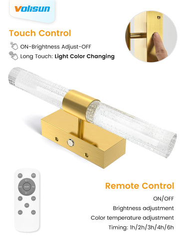 VOLISUN wall sconces installed easily without wiring.