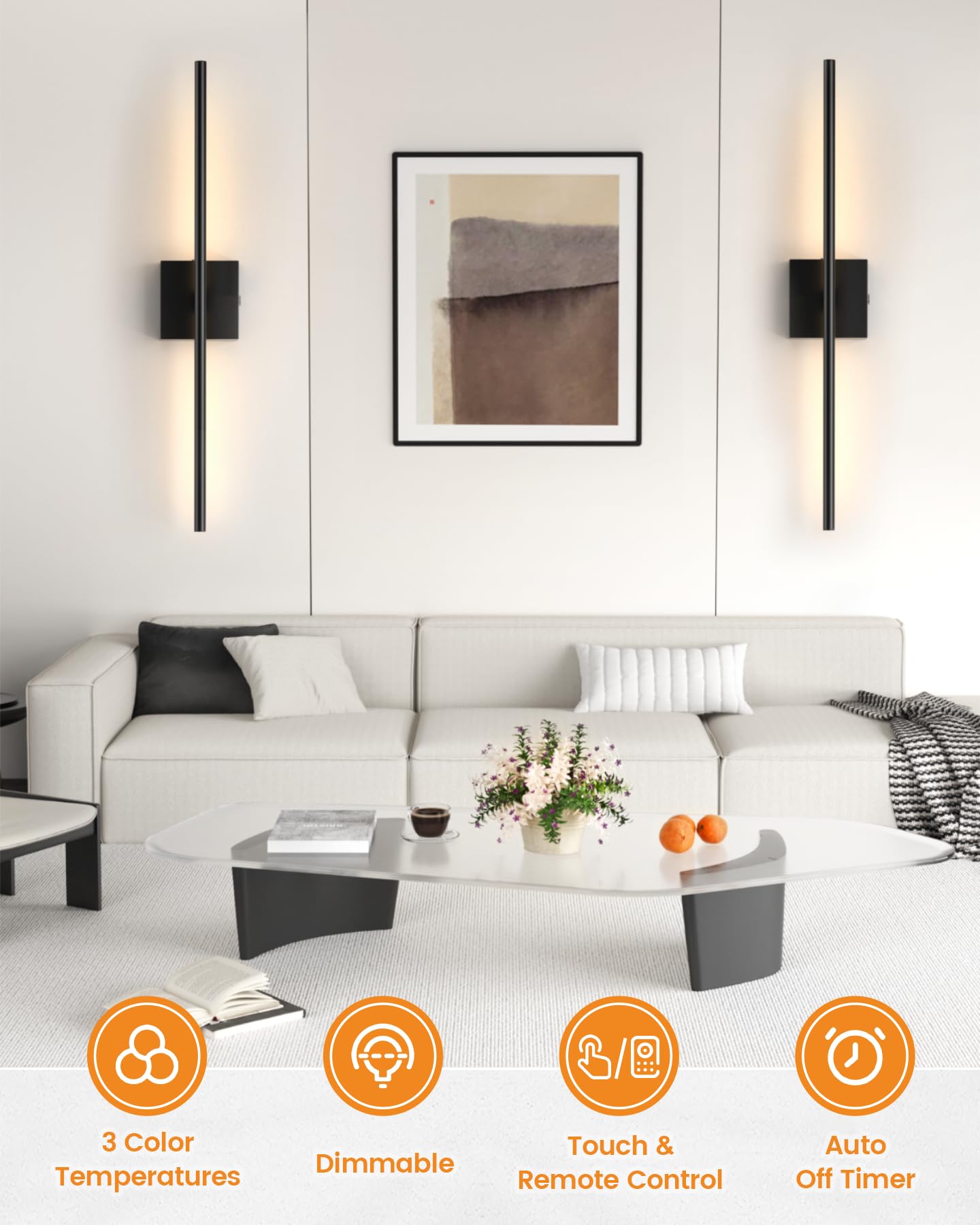 VOLISUN wall sconce remote control enables effortless dimming and color temperature adjustments from a distance.