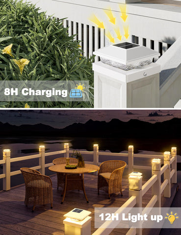 VOLISUN warm-white solar fence light highlights fences and steps