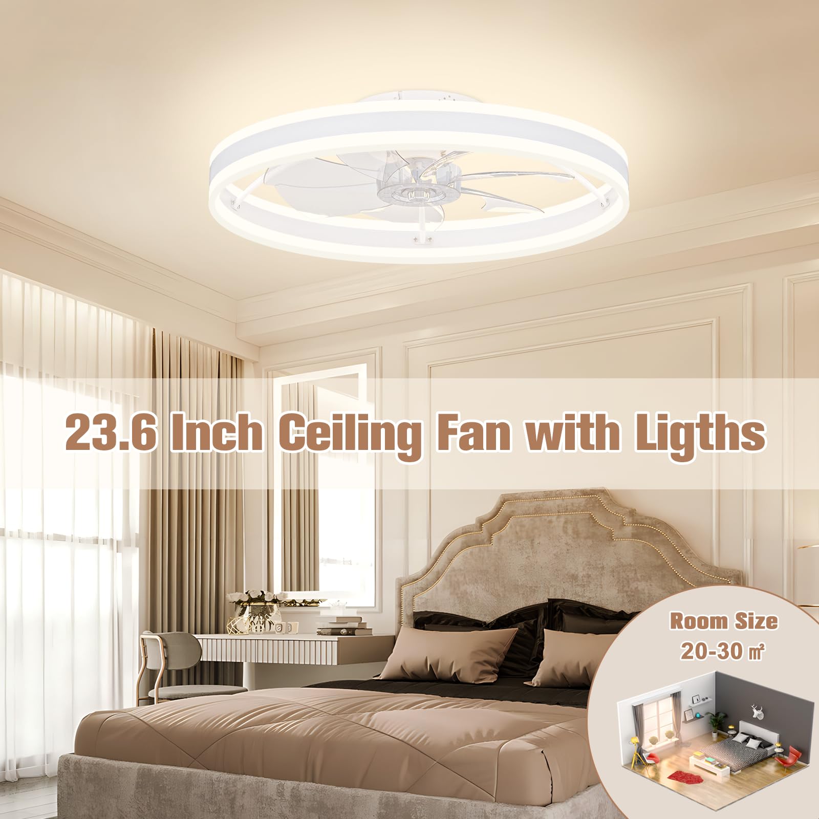 VOLISUN white finish suits contemporary bedrooms and living spaces.