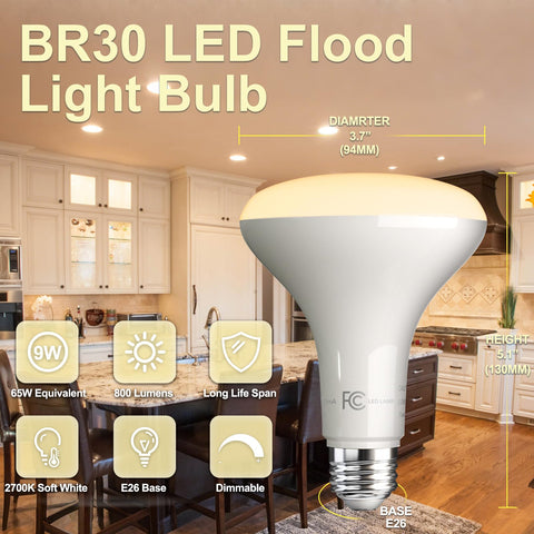 Volivo BR30 flood bulb 9W saves energy with bright output