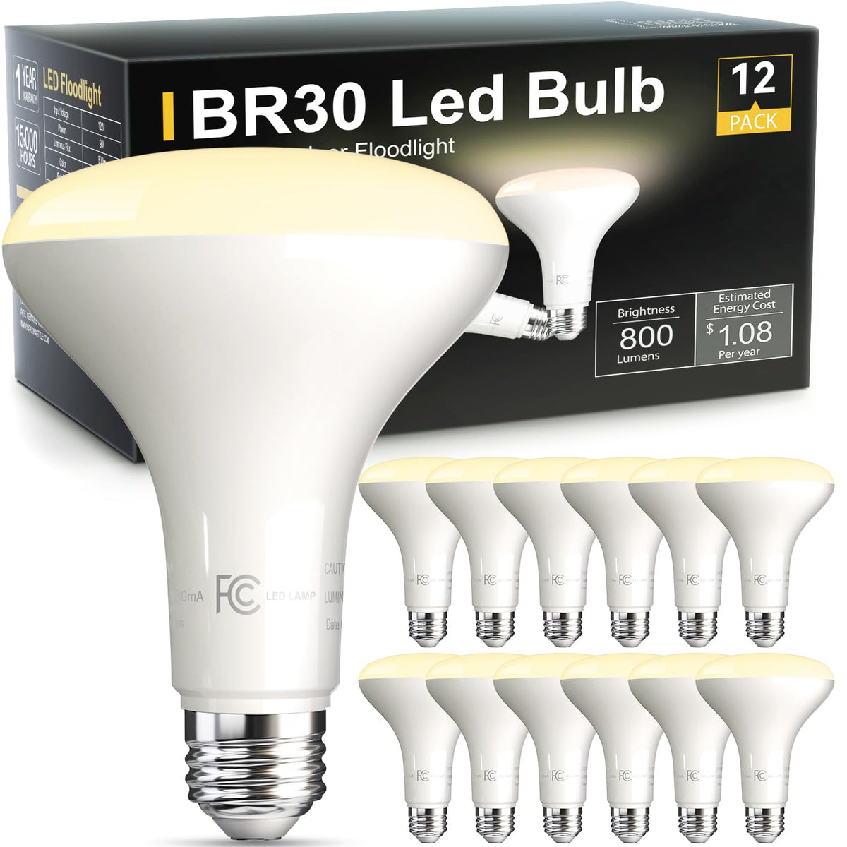 VOLIVO BR30 LED flood light pack front showcases energy-efficient bright light for kitchens.