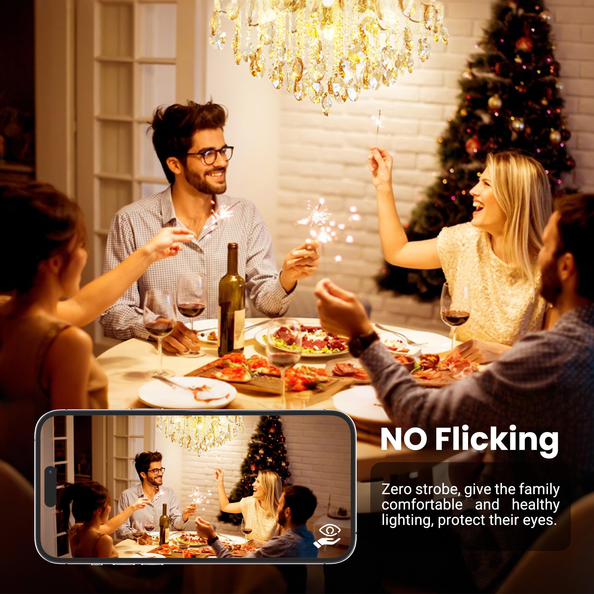 VOLIVO G9 LED bulb ideal for chandeliers, enhancing sparkle.