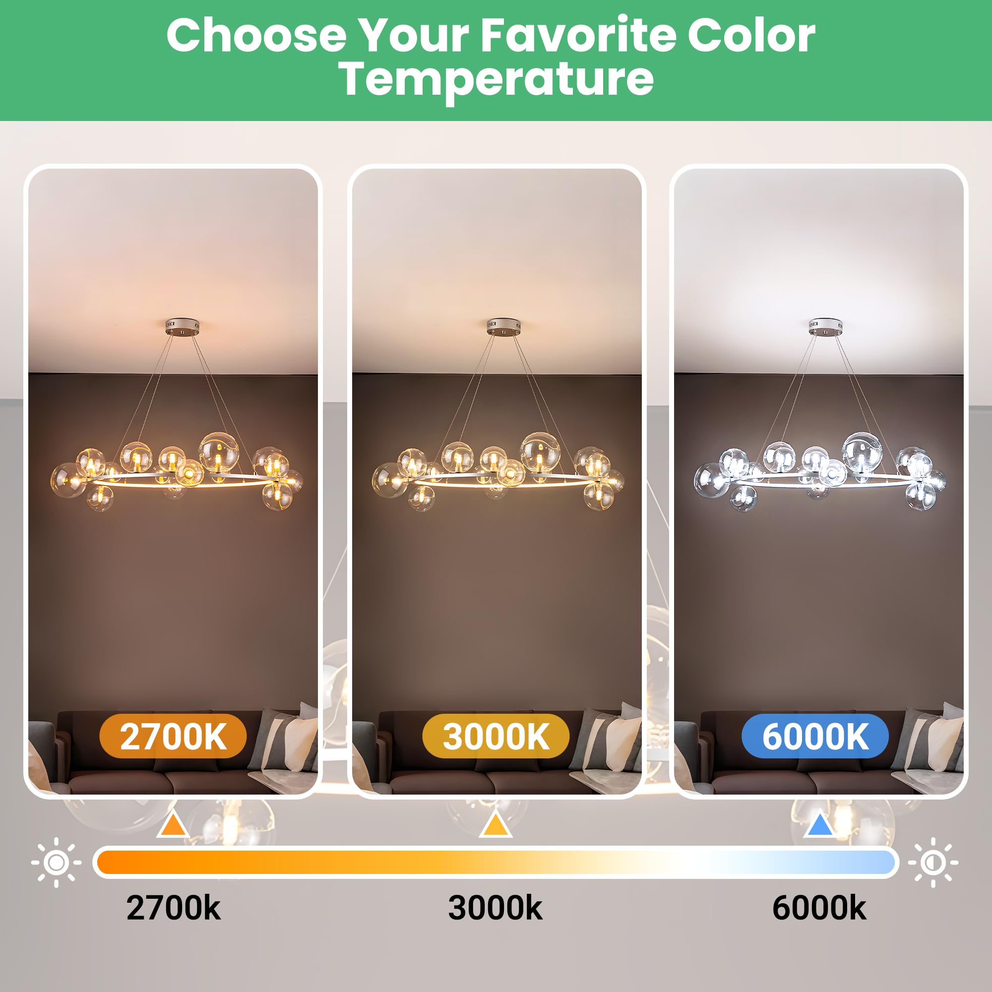 VOLIVO G9 LED bulb has no flicker for steady lighting.