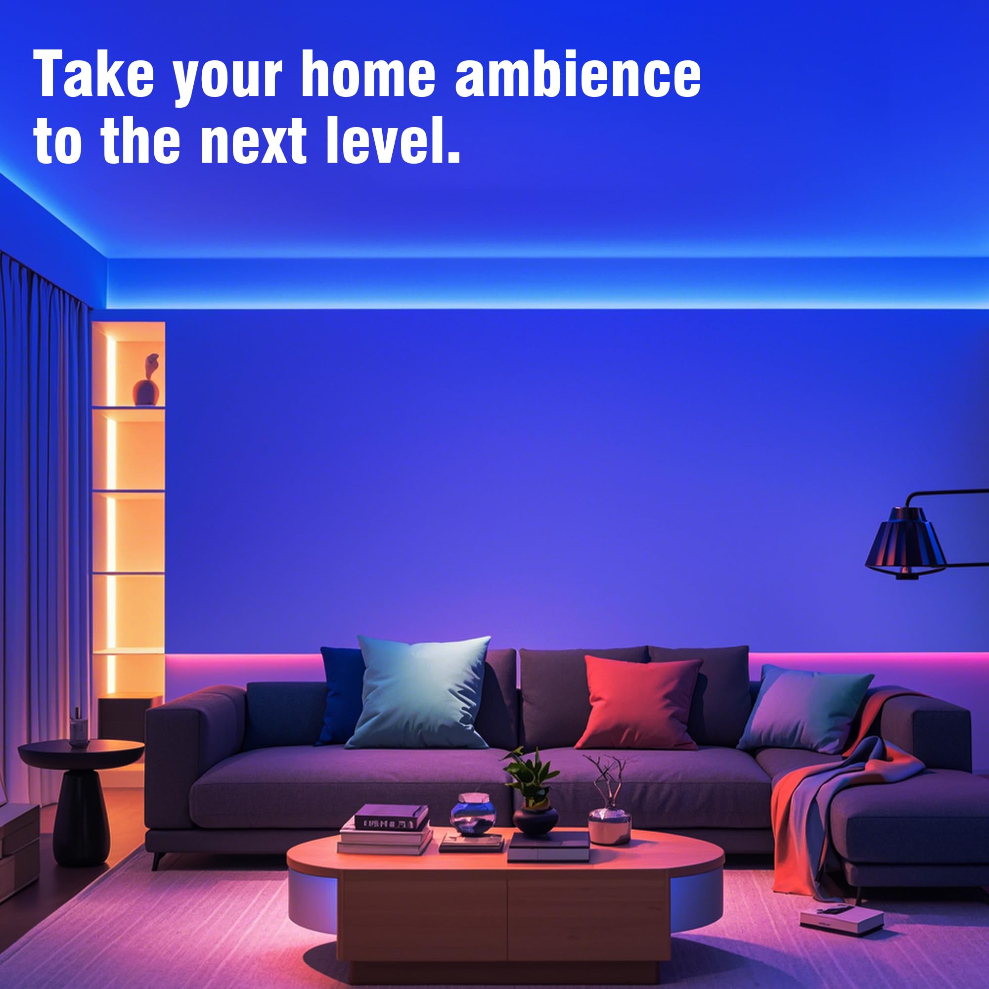 VOLIVO RGB LED strip showing a color wheel for mood lighting.