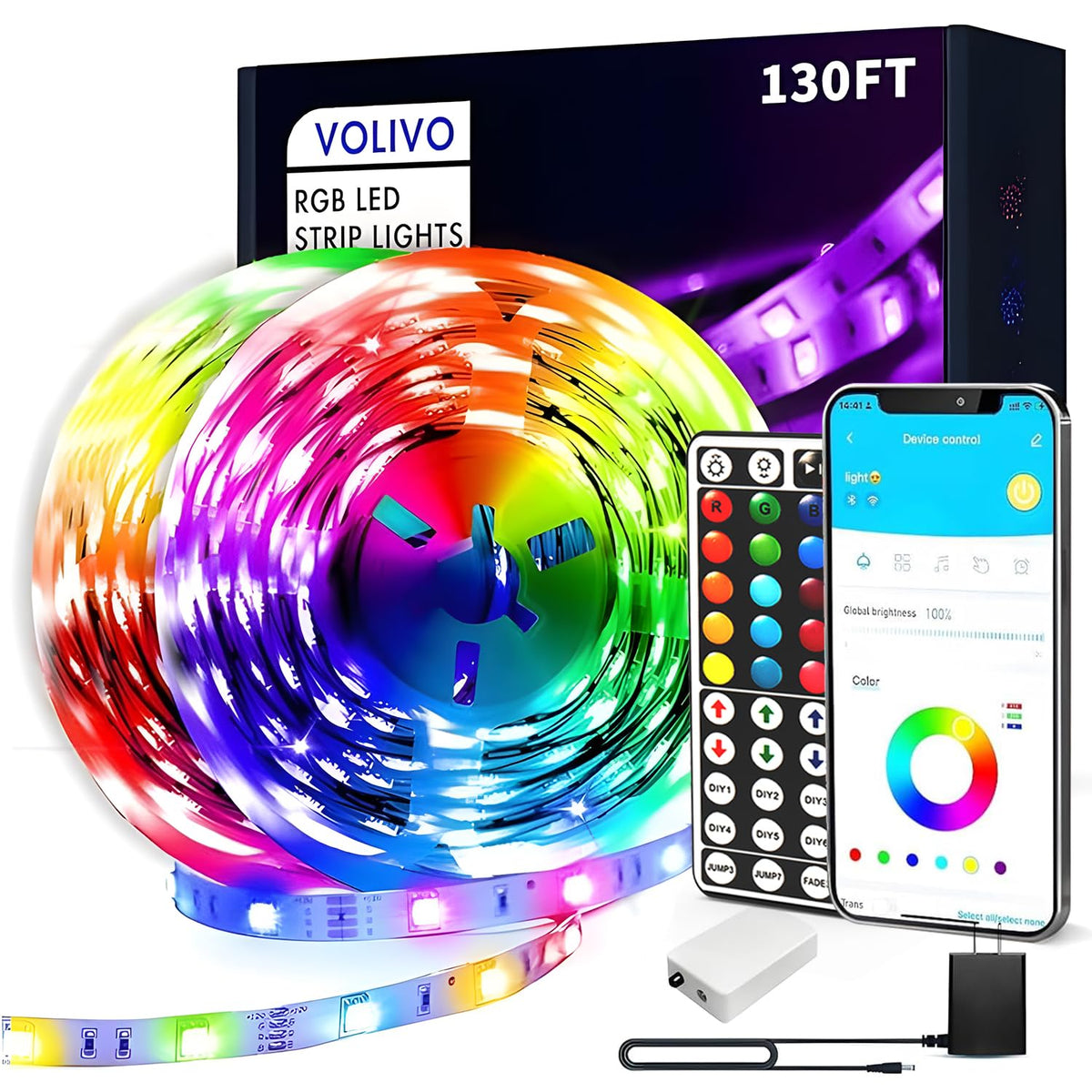 VOLIVO LED strip lights in the living room create warm ambient ambiance.