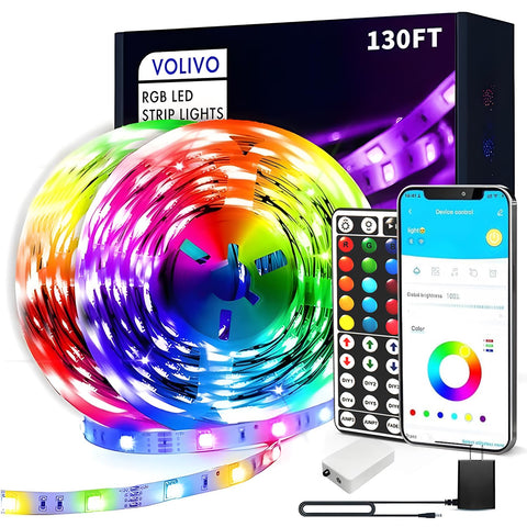 VOLIVO LED strip lights in the living room create warm ambient ambiance.