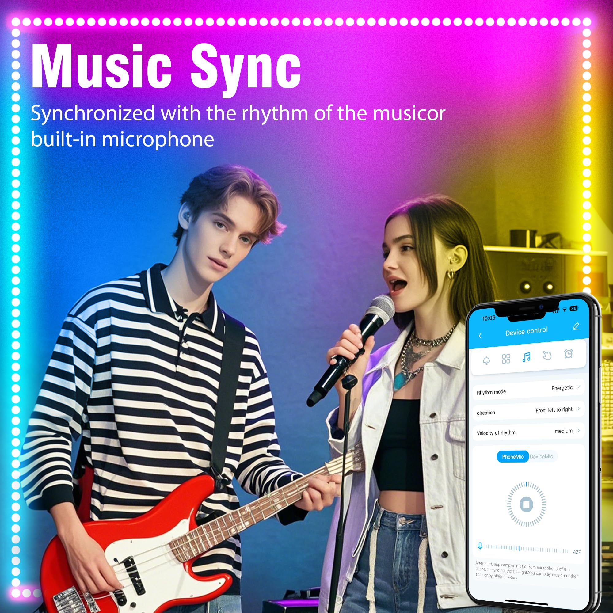 VOLIVO LED strip syncing with music for party ambiance