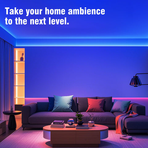 VOLIVO RGB strip offers 16 million colors for versatile mood decor.
