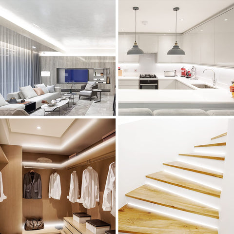 VOLIVO dimmable LED strip with control adjusts brightness easily