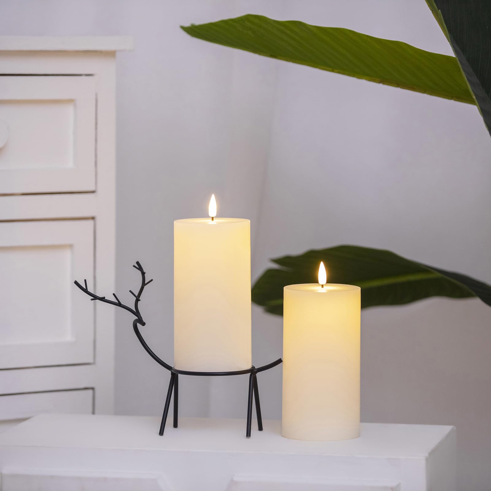 Safe around kids and pets, these candles stay cool and smoke-free.