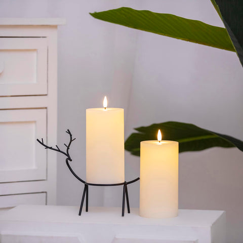 Safe around kids and pets, these candles stay cool and smoke-free.