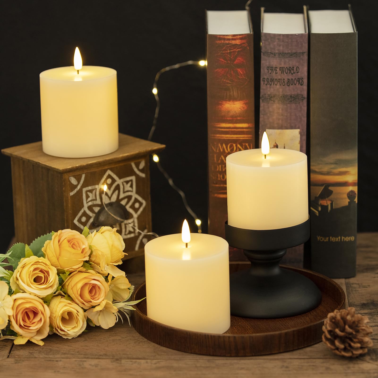 Volnyus real-wax look LED candles provide authentic warmth without flame risk