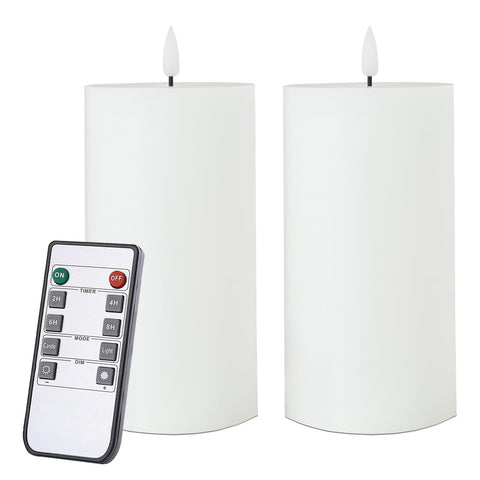 volnyus white flameless candles 3x6 inch flat top create timeless centerpiece ambience