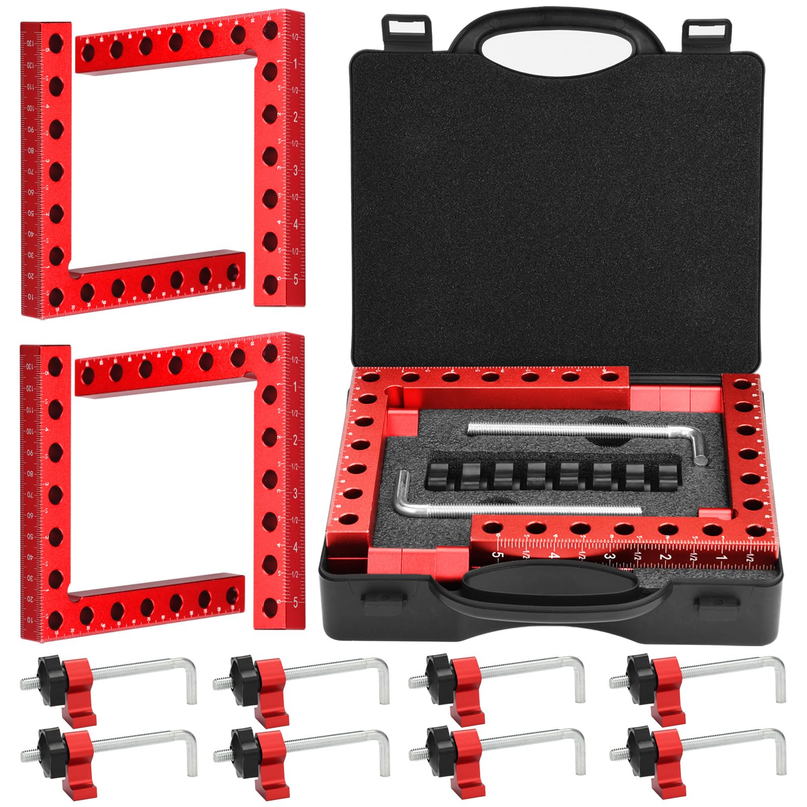Volpeblu Corner Clamp assembly demonstrates precise 90-degree alignment for frames and boxes.