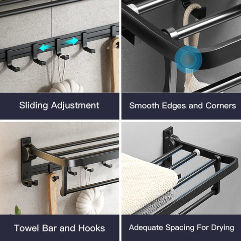 VOLPONE wall-mounted towel storage keeps towels organized and within reach.