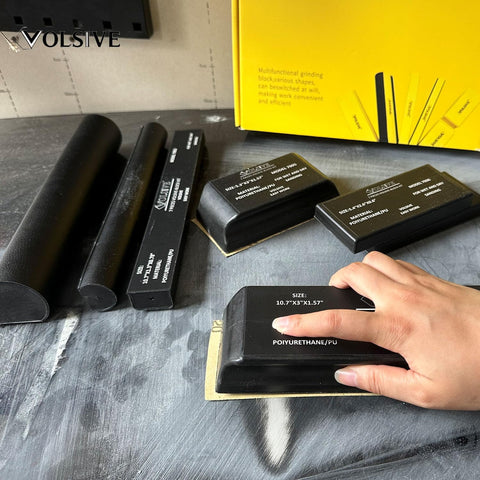 VOLSIVE ergonomic-grip sanding block reduces fatigue during long sessions