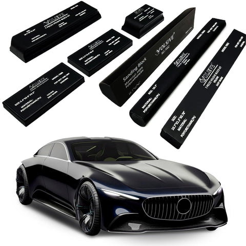 VOLSIVE hand sanding block kit with seven pieces for precise auto body sanding