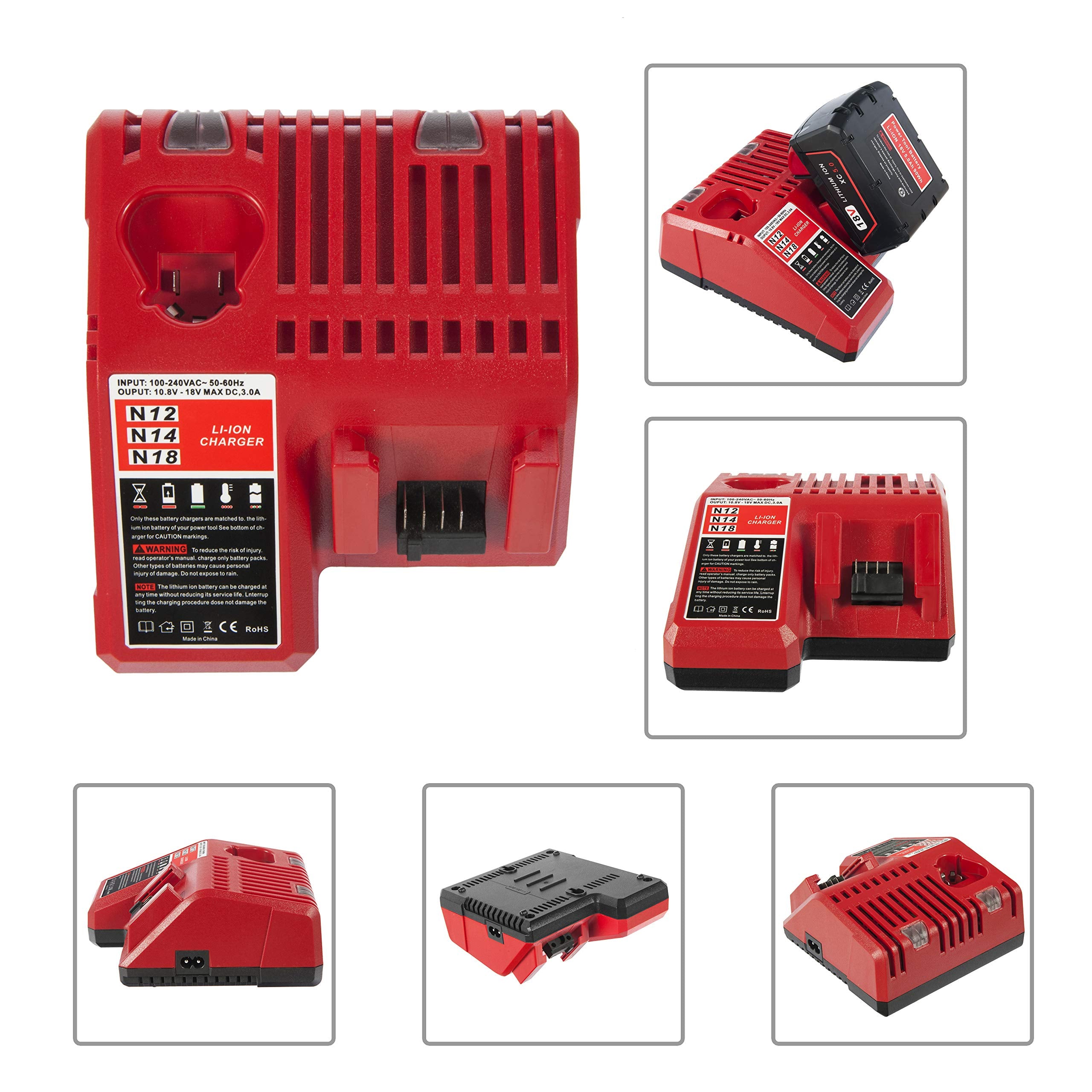 Volt1799 battery charger back view with integrated safety features.