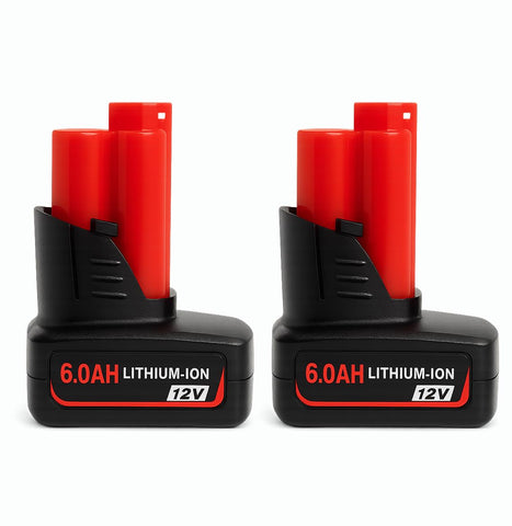 Volt1799 2-pack 6.0Ah M12 battery for Milwaukee 12V tools