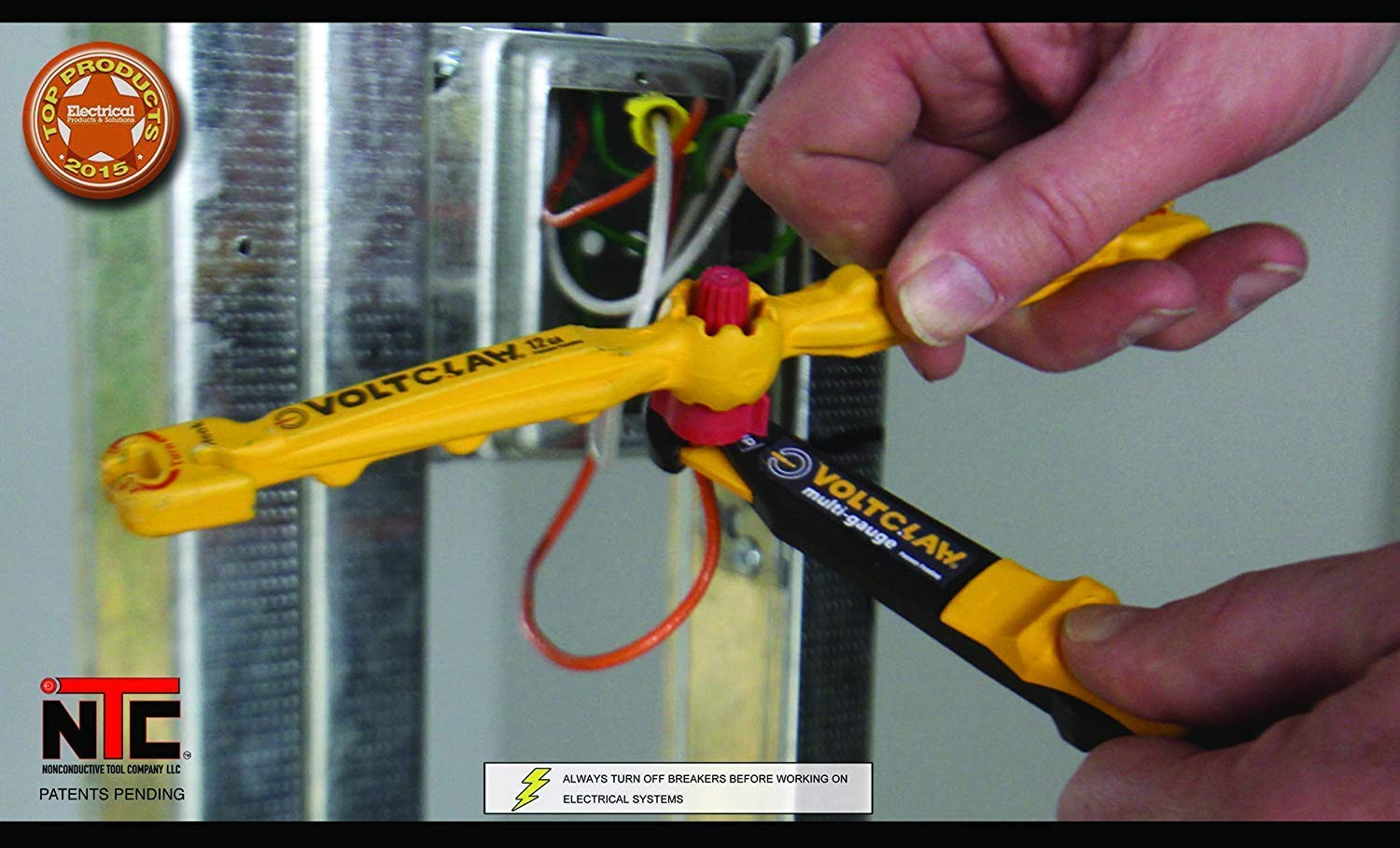 VoltClaw COMBO-PACK in-action inside a breaker panel setup.