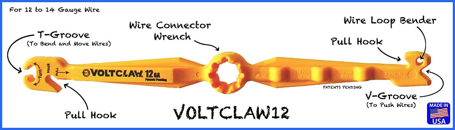 VoltClaw Multi-gauge grips 6–14 gauge wires for secure pulls.