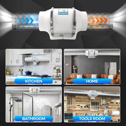 Voltset ventilation fan used in bathroom, kitchen, and grow tent setups