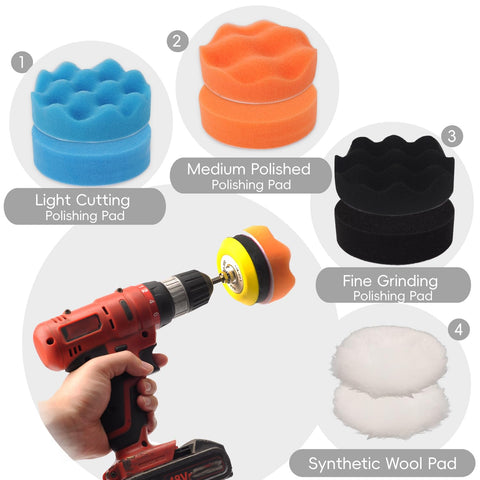 Voltsgt buffing pads for bright, showroom-ready results on lenses and plastics.