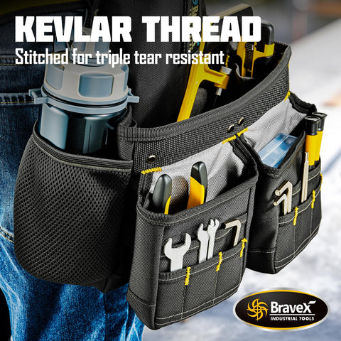 Voltstorm Bravex 20-pocket layout keeps tools organized and within easy reach