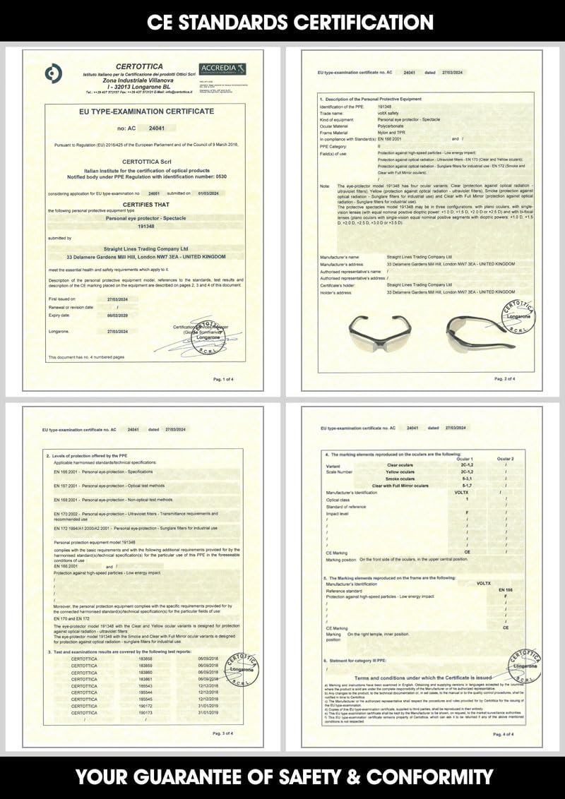 voltX Constructor ANSI Z87.1+ and CE EN166F compliant frame.