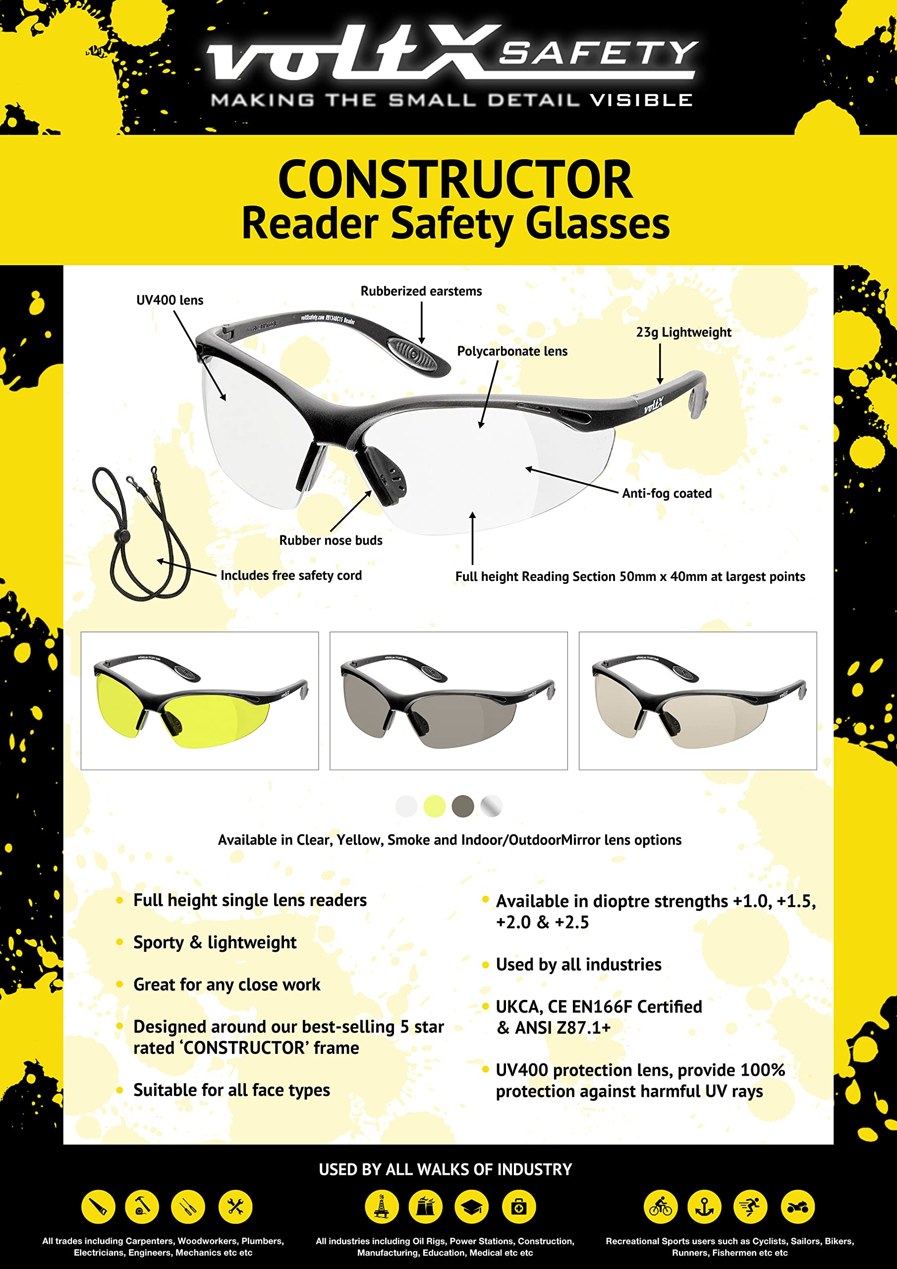 voltX Constructor full-lens magnification at +1.5 enhances detail in tasks.