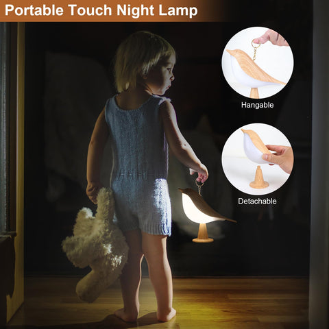 VoMii bird lamp's 2600mAh battery enables cordless operation