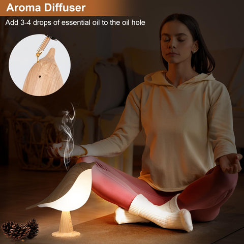 VoMii bird lamp features a hanging ring for portable use