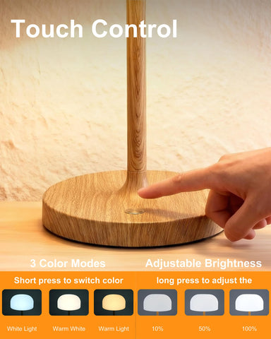 VoMii Mushroom Lamp features a 4000mAh battery for longer cordless use.