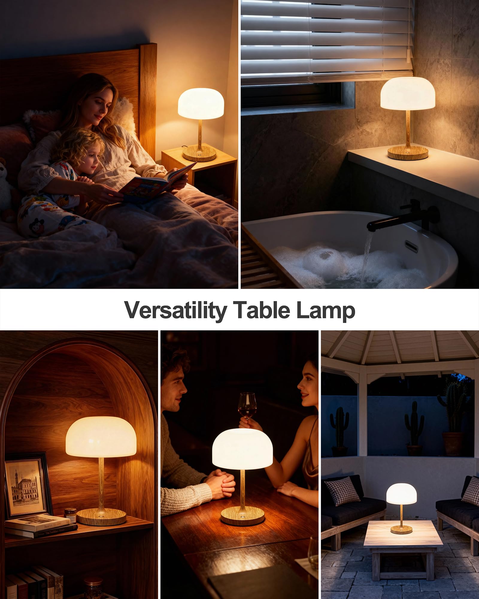 VoMii Mushroom Lamp glows softly, creating ambient lighting in bedrooms and lounges.